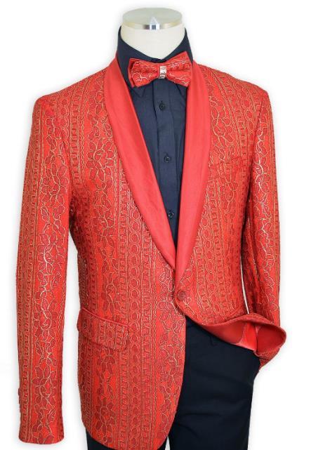 Cielo Red / Metallic Gold Embroidered Satin Classic