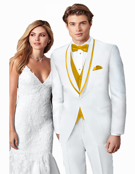 white gold prom suit
