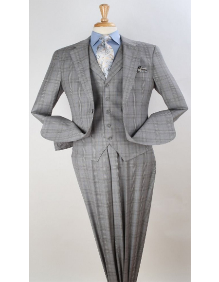 grey plaid suit mens