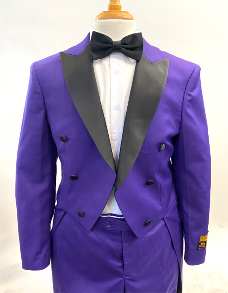 purple suit jacket with tails