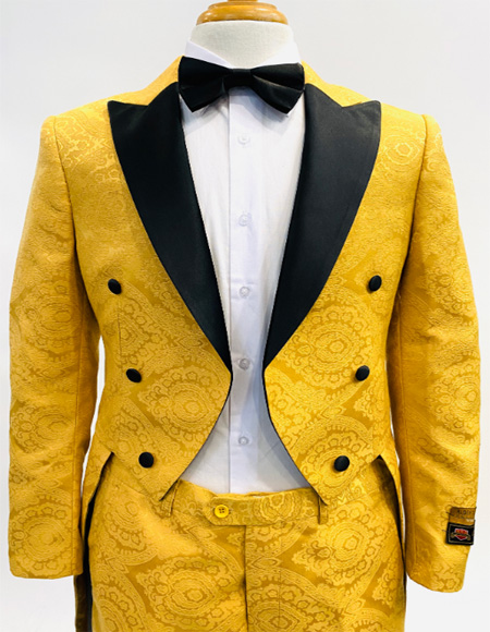 Men's Tailcoat Yellow ~ Black Gold and Black Color