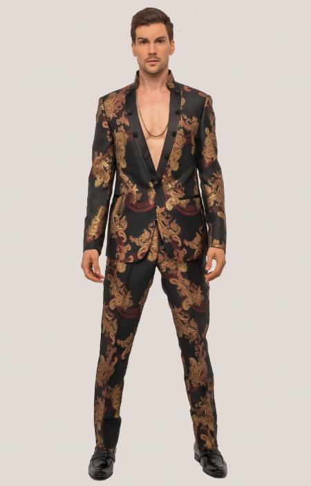 black and golden suit for men