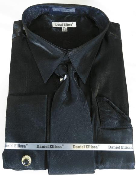 mens black sateen shirt