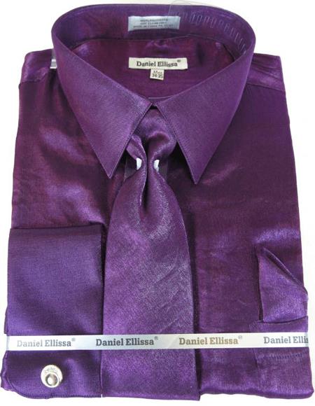 Purple Colorful Men's Sateen Dress Shirt