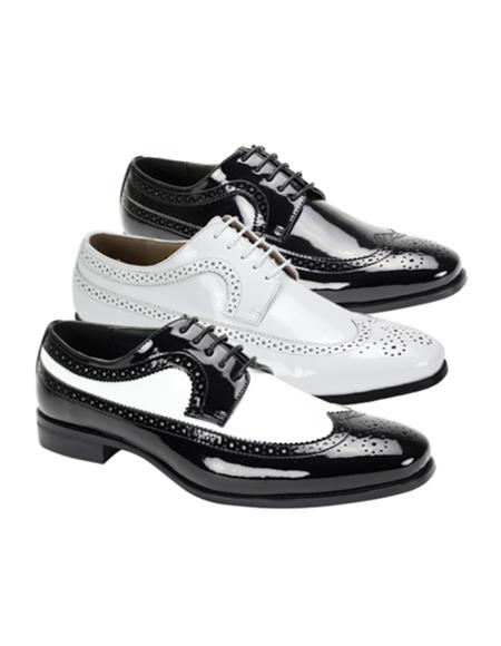 Patent Leather Shoe Wingtip Lace UP 