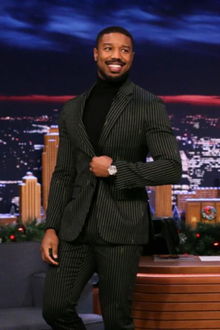 burgundy suit with turtleneck