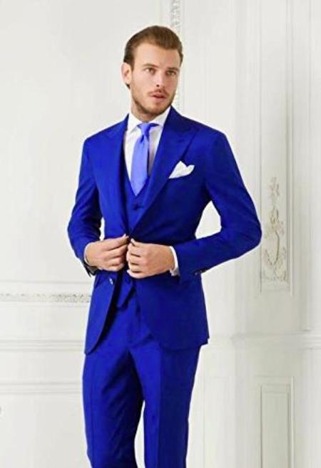 Electric blue suit, blue pinstripe suits, mens blue suits
