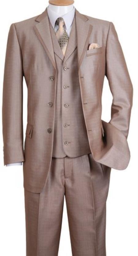 Men's 3 Button  Fashion Cheap Priced Business Suit Tan