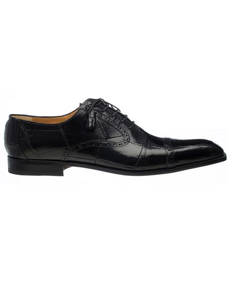 Men's Ferrini Brand Shoe Men's Black Color Italian Alligator