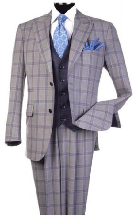 Steve Harvey Suits - Vested fashion Suit- Wool