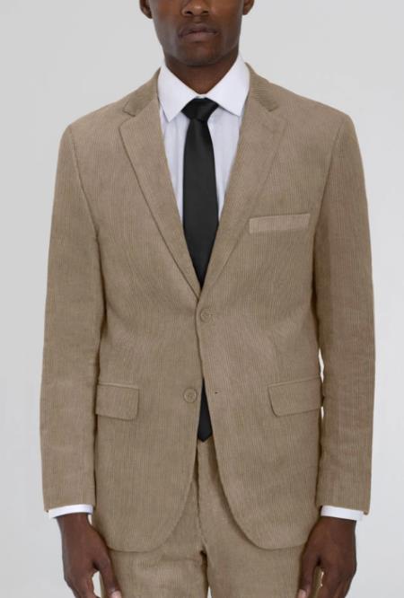 Mens Corduroy Suit Mens Beige Corduroy Two Button