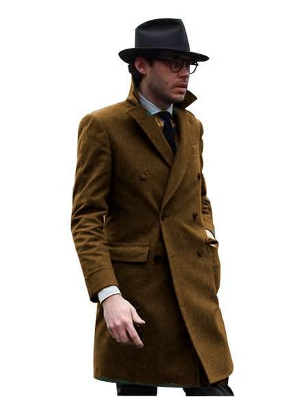 Double Breasted - Three Quarter Coat - Cashmere and Topcoat + Style# Manhattan Camel