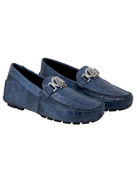 Mauri Shoe Fully Leather Line Blue Shoes