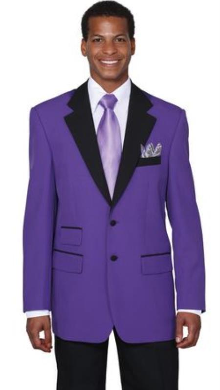 Men's Two Button Colorful Tuxedo Purple Jacket