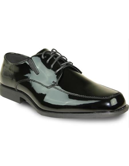 Men's Wide Width Dress Shoe Black Patent