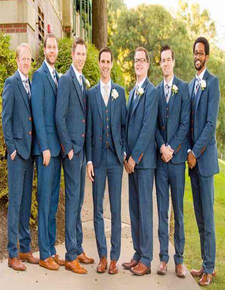 Groomsmen Suits + Shirt And Tie Color Package $125 (Slim Fit Or Modern ...