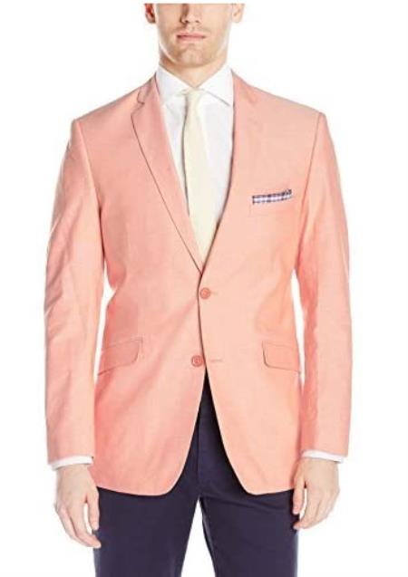 Mens Chambray Sportcoat - Chambray Blazer - Summer Cotton Blazer Orange
