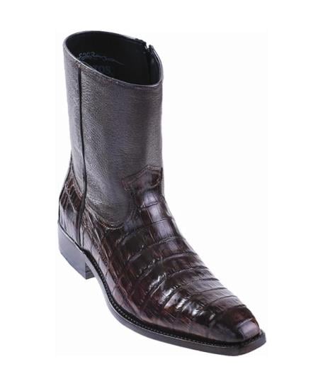 Mens Genuine Caiman Belly Handmade Shoes Brown