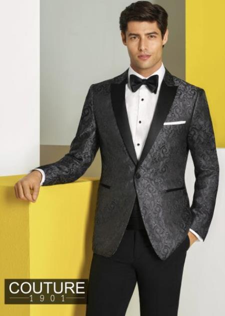 Charcoal Grey Tuxedo - Gray Tuxedo Suit With