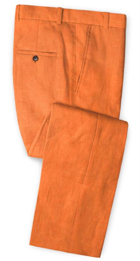 orange linen pants