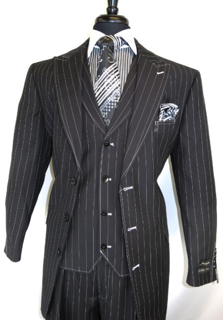 1920s Suit - Gangster Suits - Bold Pinstripe