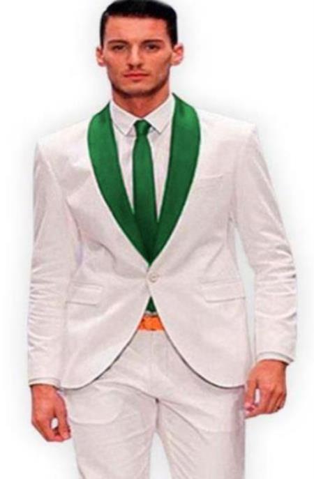 green tuxedo wedding