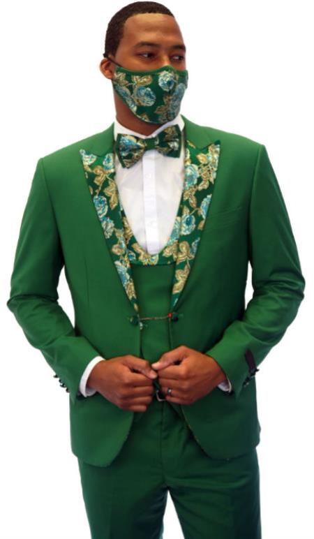 emerald green prom tux