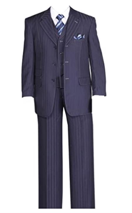 Mens Fancy Stripe High Fashion Suit with Vest and Pants