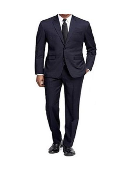 Navy Peak Lapel European-Cut Ultra Slim-Fitted Suit