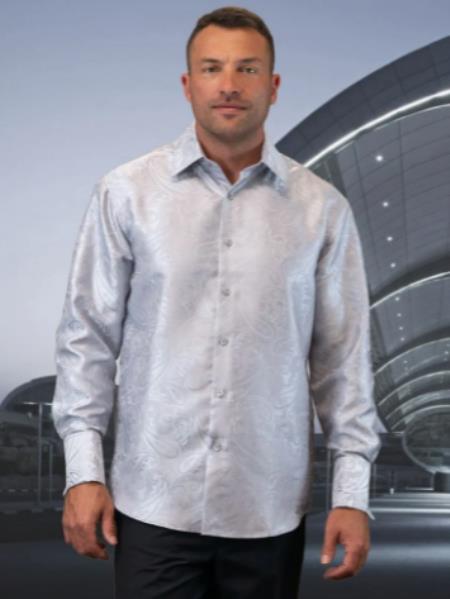 #JA54853 Mens Club Shirt - Shiny Sateen Shirt