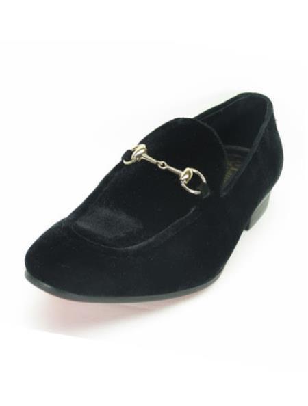 Mens Black Velvet Shoes