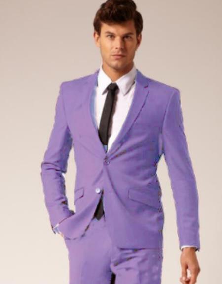 Mens Cotton Fabric Suit - Lavender Suit For Summer