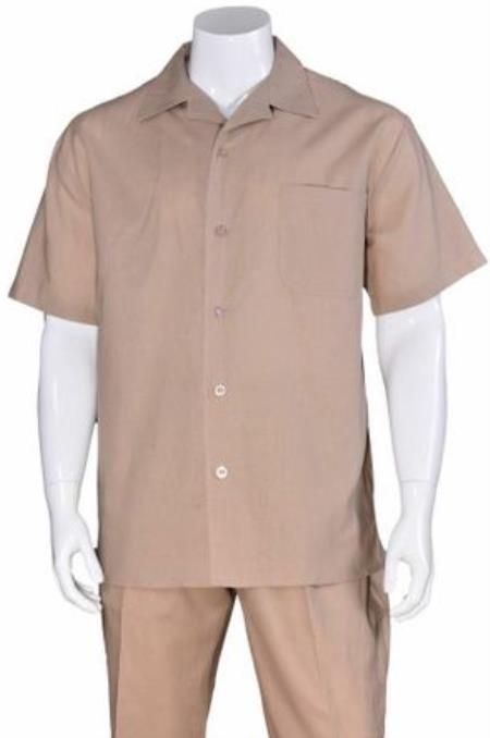 Mens Linen Walking Suit - Beige Summer Outfit - Mens Linen Suit