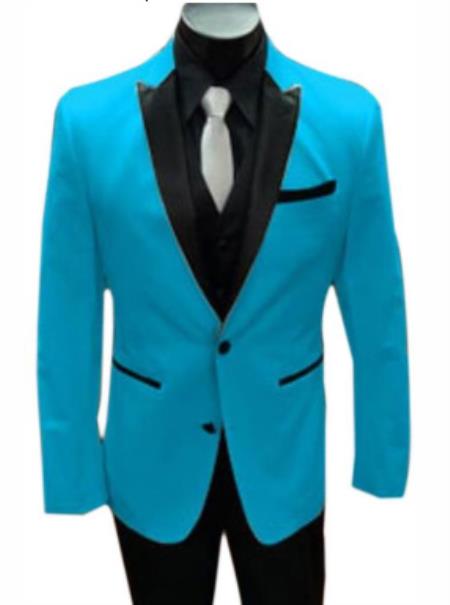 Mens Light Blue Summer Suit - Light Blue Wedding Suit