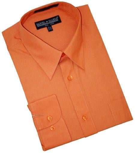 Wedding Shirts For Groom - Groomsmen Dress Shirt Rust