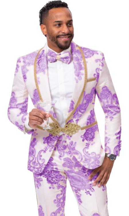 purple flower tuxedo