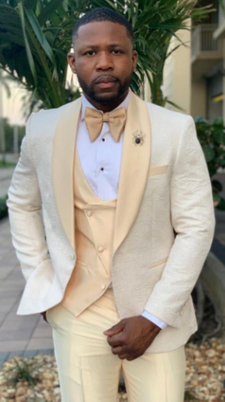 mens cream suit wedding