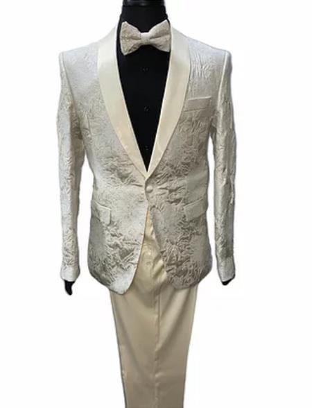 Cream Wedding Suit For Groom - Mens Cream Suit