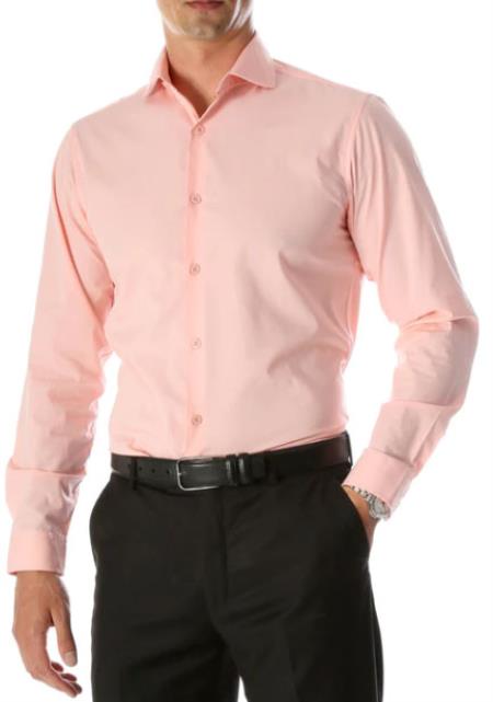 Mens Slim Fit Cotton Shirt - Pink