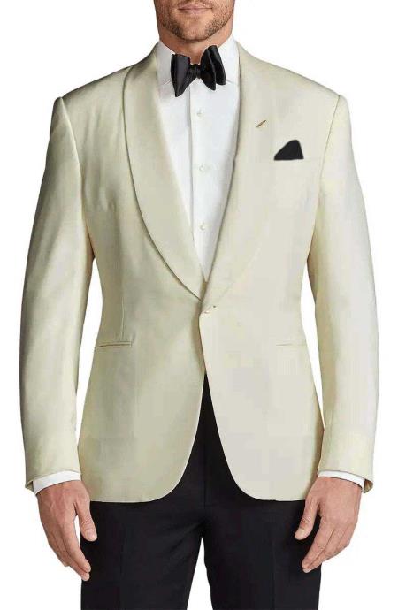 Mens Velvet Dinner Jacket White