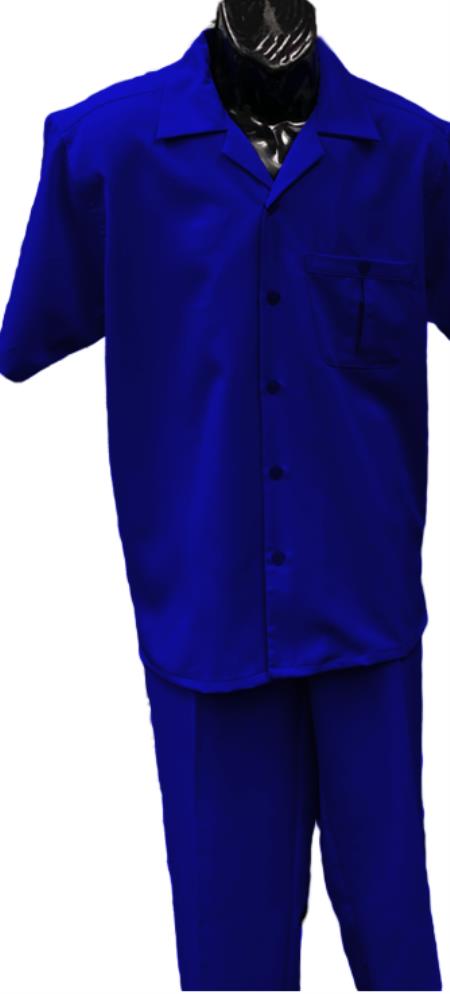 Mens Walking Suit - Big and Tall Casual Suit - Blue Suit Up