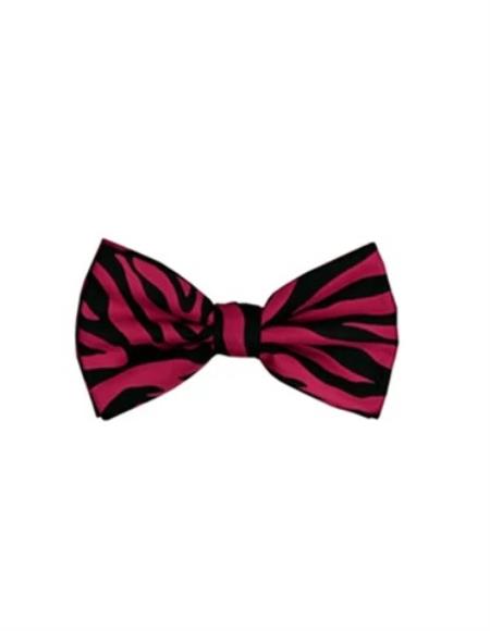 Mens Formal - Wedding Bowtie - Prom Fuchsia Animal Print Bowtie