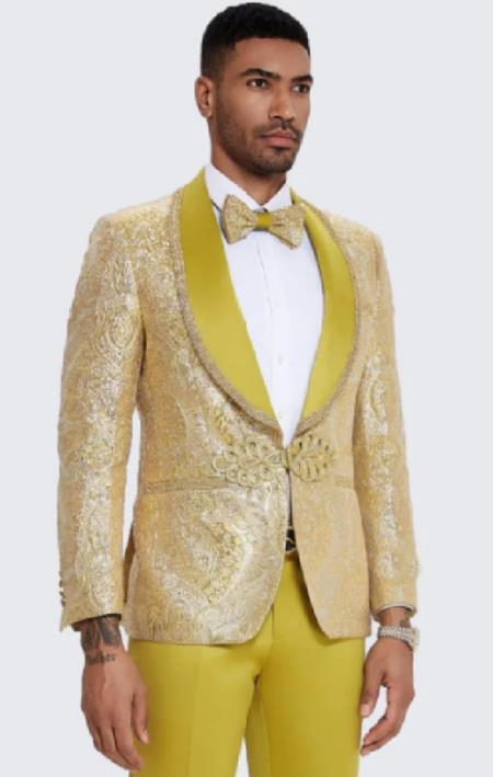 Yellow Tuxedo - Yellow Suit For Men -  Mens Prom Suit