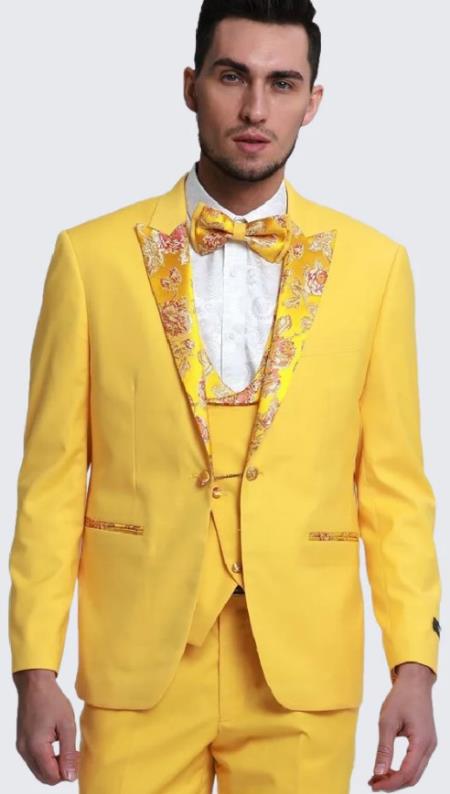 Yellow Tuxedo - Yellow Suit For Men -  Mens Prom Suit