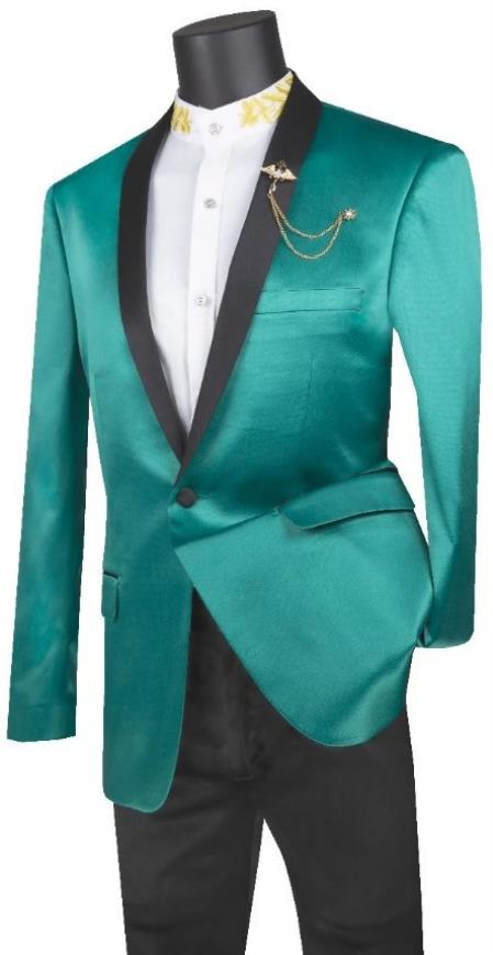 Shiny Suit - Sharkskin Tuxedo - Bright Color Tuxedo in Emerald Green Perfect For Wedding or Prom