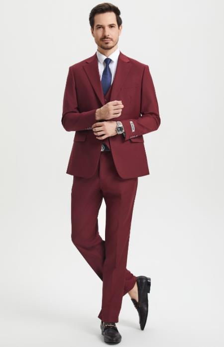 Big and Tall Suits - Burgundy Suit For Big Men - Large Men Sizes