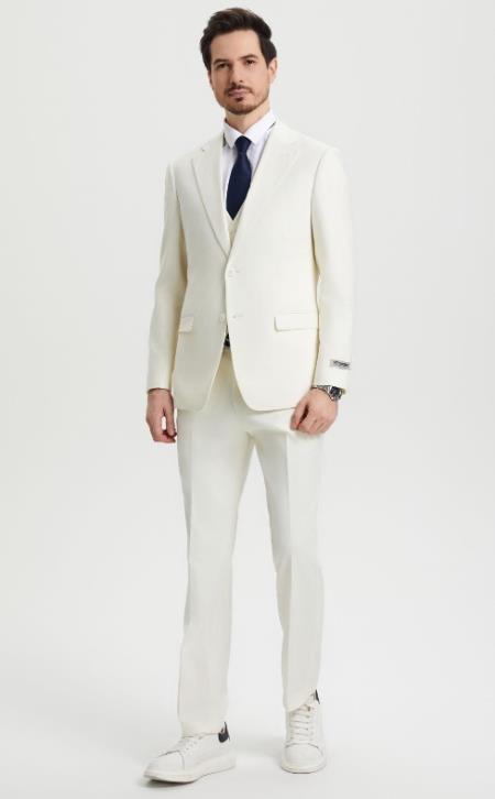 Big and Tall Suits - Ivory Suit For Big Men - Large Men Sizes