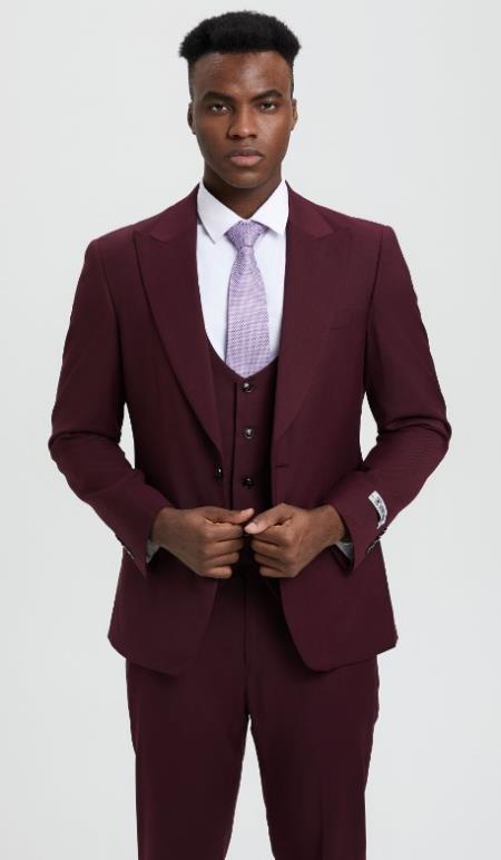 Big and Tall Suits - Burgundy Suit For Big Men - Large Men Sizes