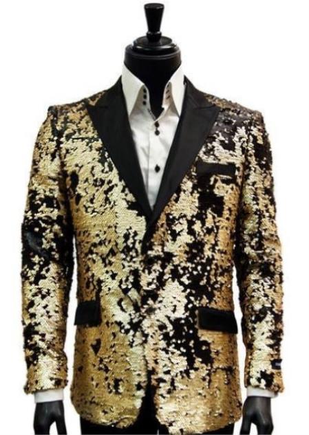 Mens Mardi Gras Out Fit - Gold Mardi Gras Costumes For Men Clothing Shiny Sequin Fabric