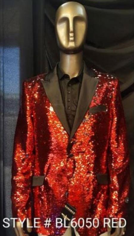 Mens Mardi Gras Out Fit - Red Mardi Gras Costumes For Men Clothing Shiny Sequin Fabric